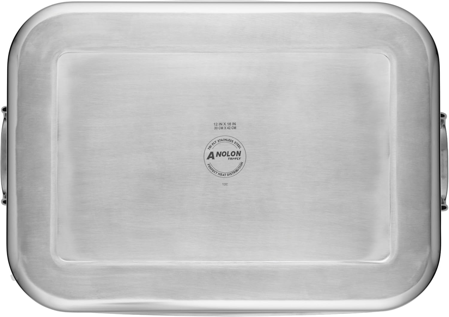 Anolon Tri-Ply Clad Stainless Steel 17-Inch by 12-1/2-Inch Large Rectangular Roaster with Nonstick Rack image number 1