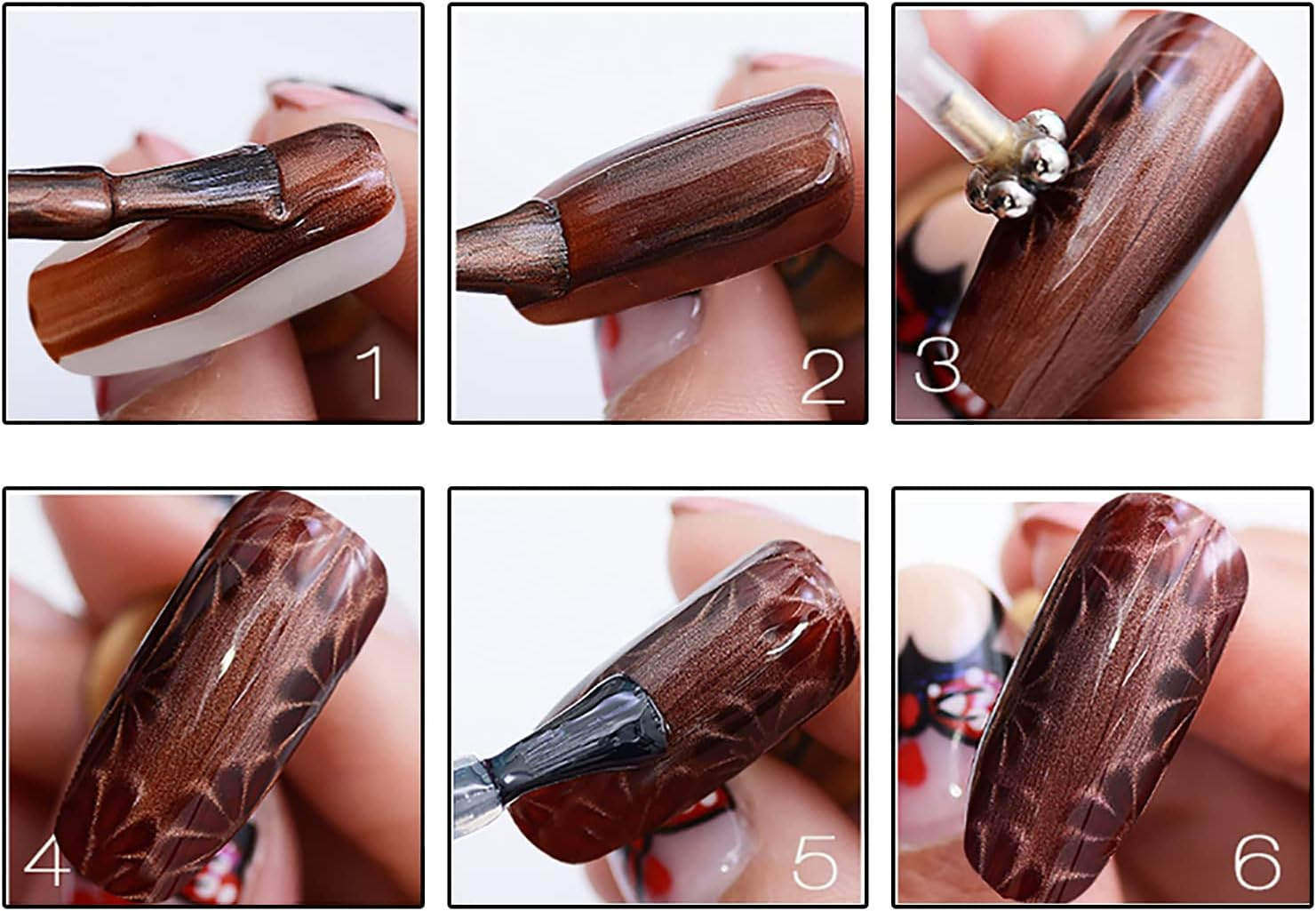 SILPECWEE 12Pcs Nail Magnet Tools Cat Eye Magnet for Nails Magnetic Nail Polish Pen 3D Nail Design Kit Gel Polish Magnet Stick Nail Art Accessories for DIY Nails Decoration Studio or Home image number 1