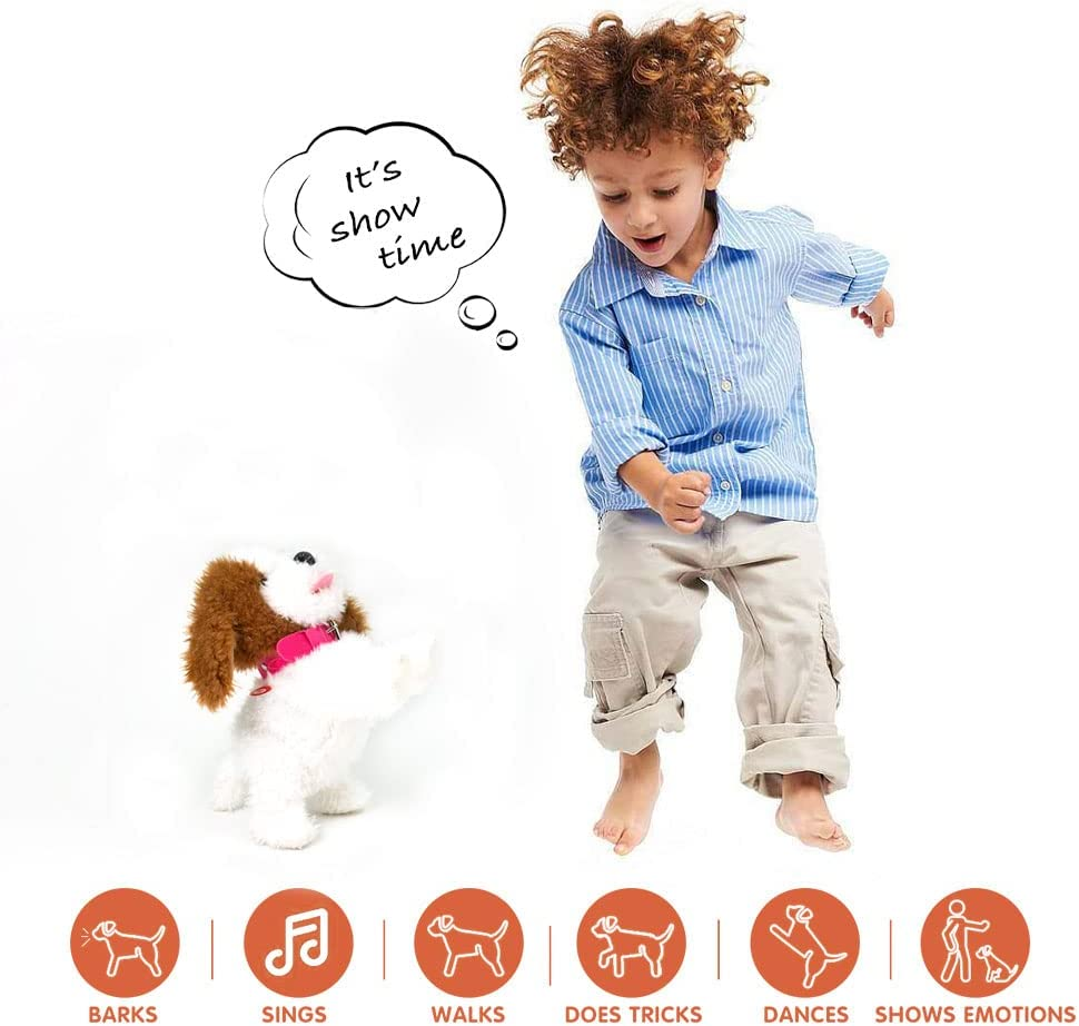 Weofferwhatyouwant Interactive Plush Toy Labradoodle Teddy, Voice Command Recognition with 12 Tricks - Educational Dog That Walks, Barks, Sings and Dances for Ages 2 Plus image number 3
