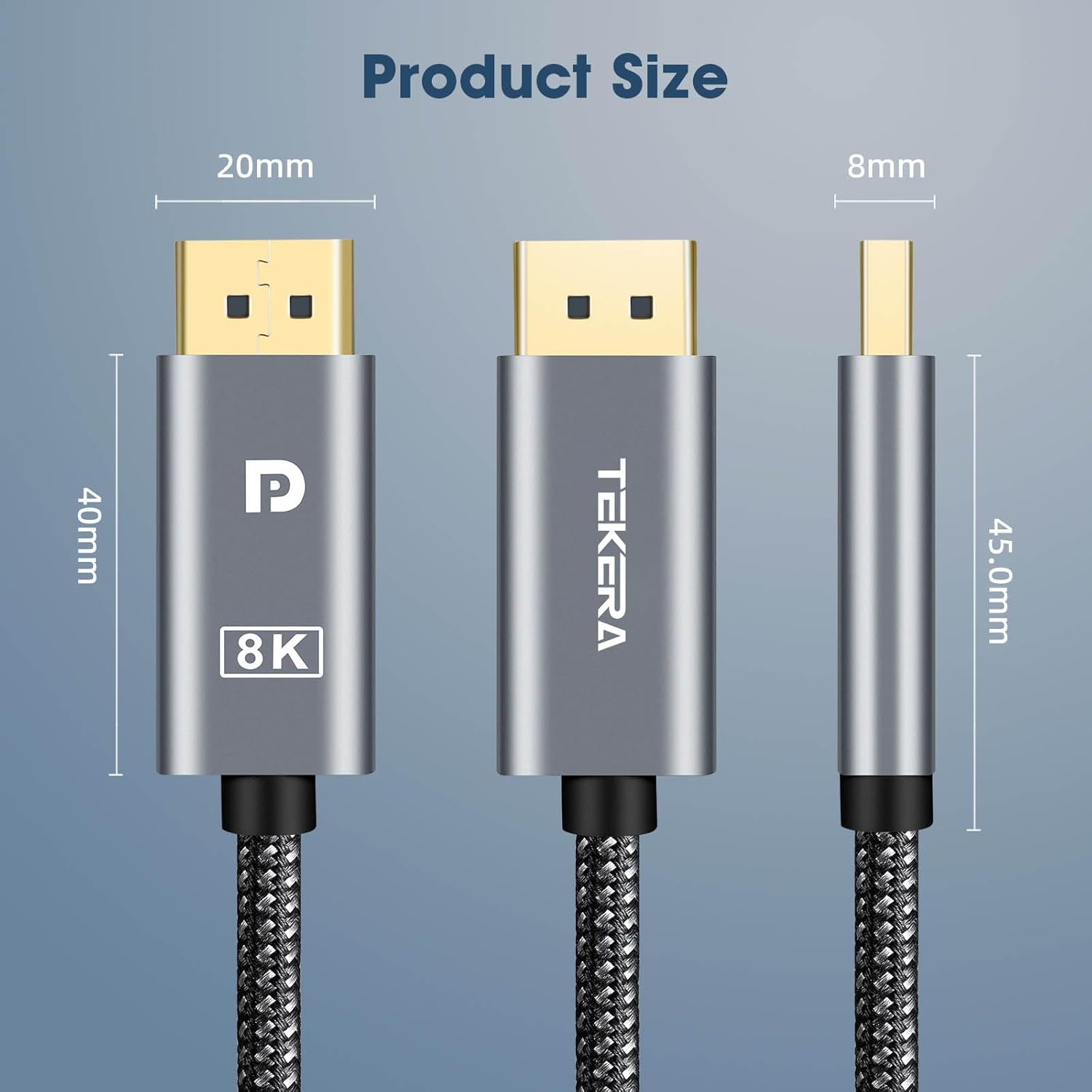 8K Displayport Cable 1.4, 3M DP to DP Cable (8K@60Hz, 4K@144Hz and 2K@240Hz) Support 32.4Gbps HDR HDCP Gaming Monitor Cable for Laptop PC TV image number 5