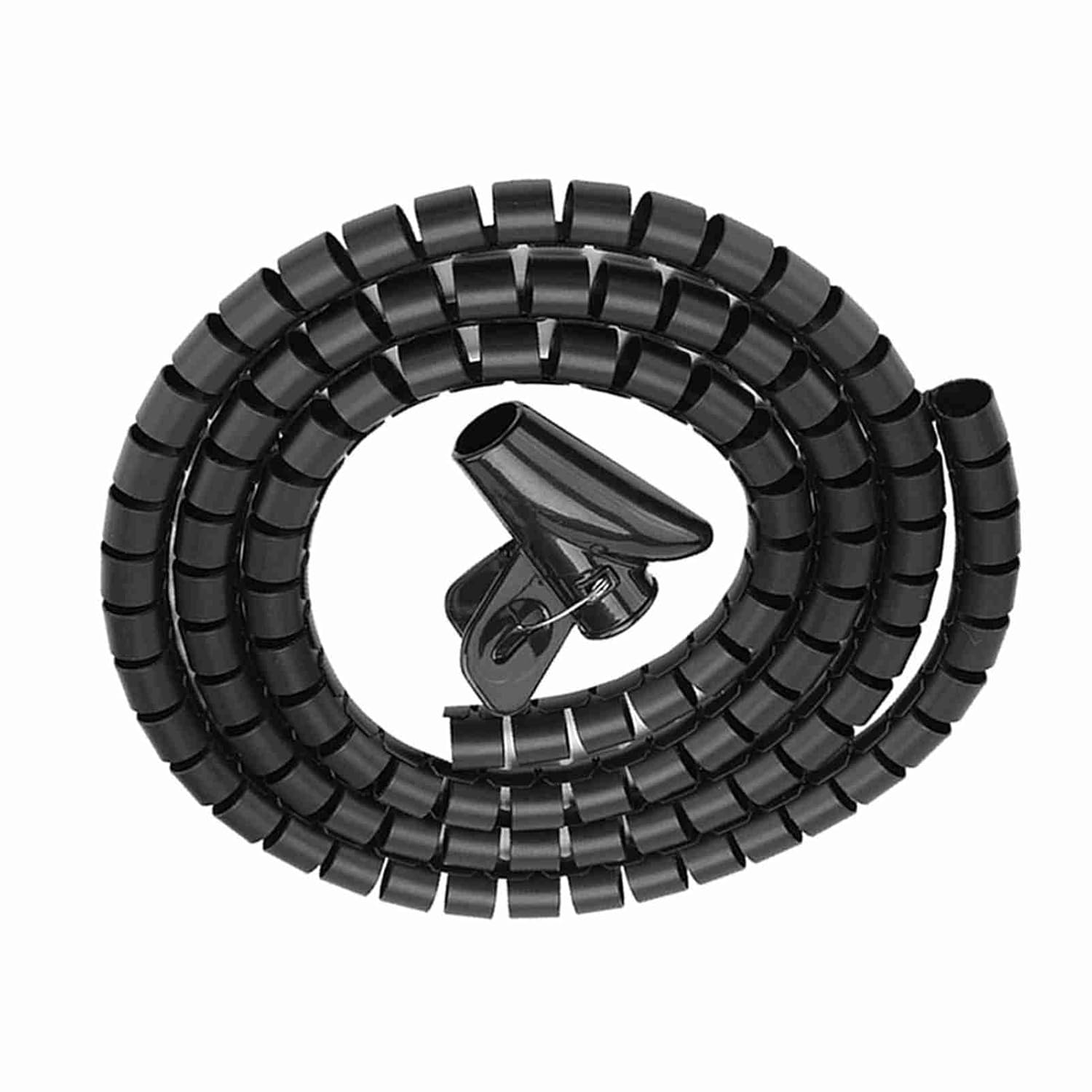 Spiral Tube Wrap, Reusable Flexible Spiral Tube Cable Organizer Wire Wrap Cord Protector Wire Storage (1.5M*16Mm) image number 4