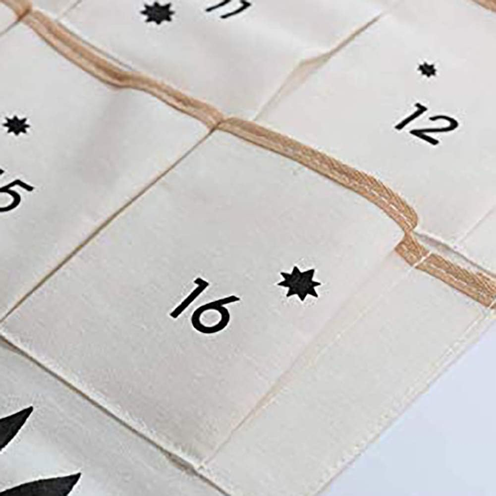 2021 Christmas Advent Calendar, Fabric Christmas Advent Calendars to Fill,Advent Hanging Calendar Christmas 2021 Countdown Cloth with 24 Pockets for Xmas Decorations image number 2