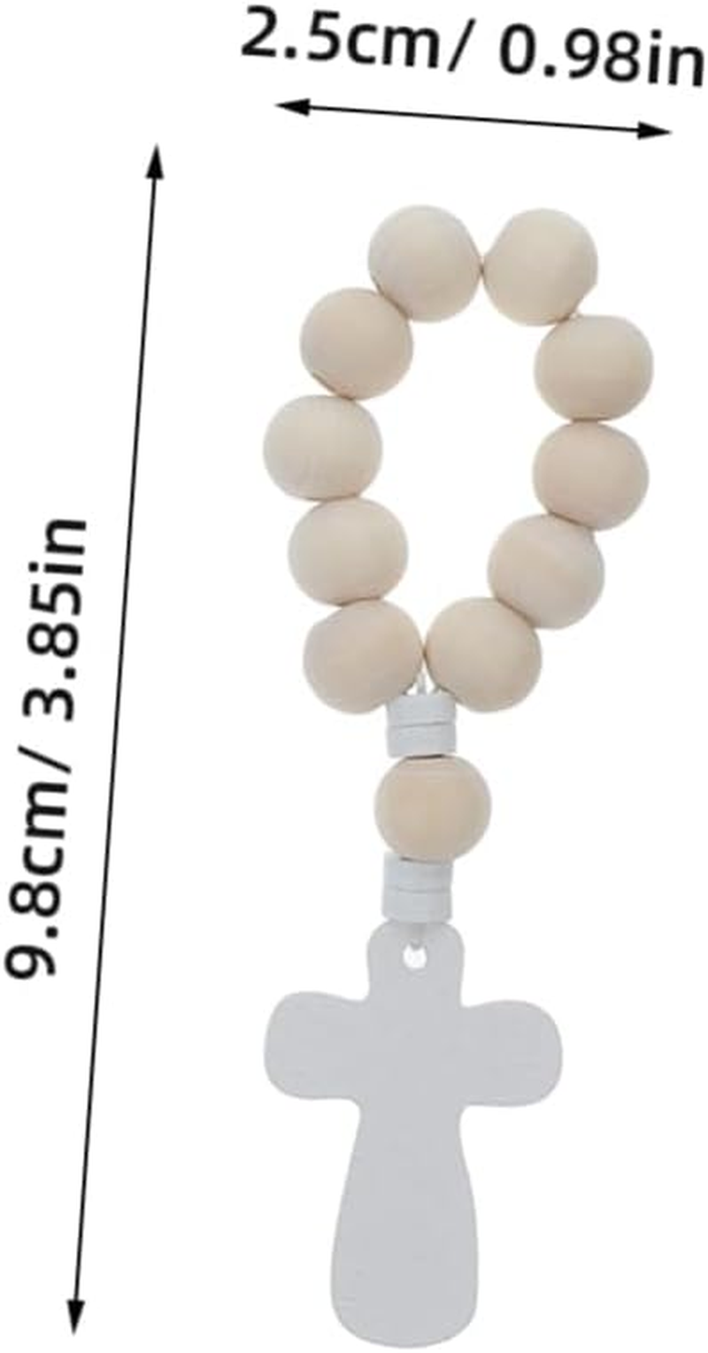 Homoyoyo 40Sets Wooden Rosary Beads Mesh Bags for Baptism Prayer Christian Party Favors Small Rosary Mesh Bags Religious Prayer