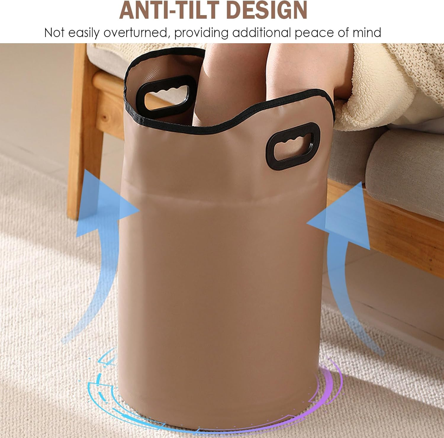 Collapsible Foot Bath Basin with Drainage Hole, Portable Foot Soak Tub with Handles, Travel & Camping Foot Spa Water Bucket image number 5