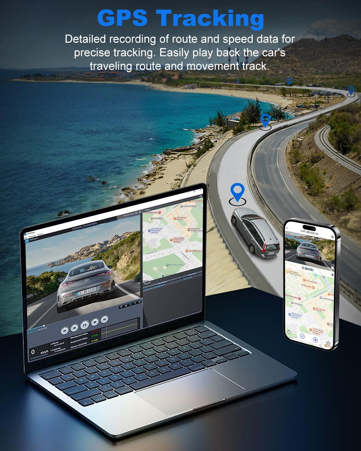 Oolong Dash Cam Front and Rear, 4K+1080P Dashcam with 64GB Card,Car Dash Camera Built-In Wifi, GPS, 24 Hours Parking Monitor,G-Sensor,Wdr, Super Night Vision,Parking Monitor,Loop Recording