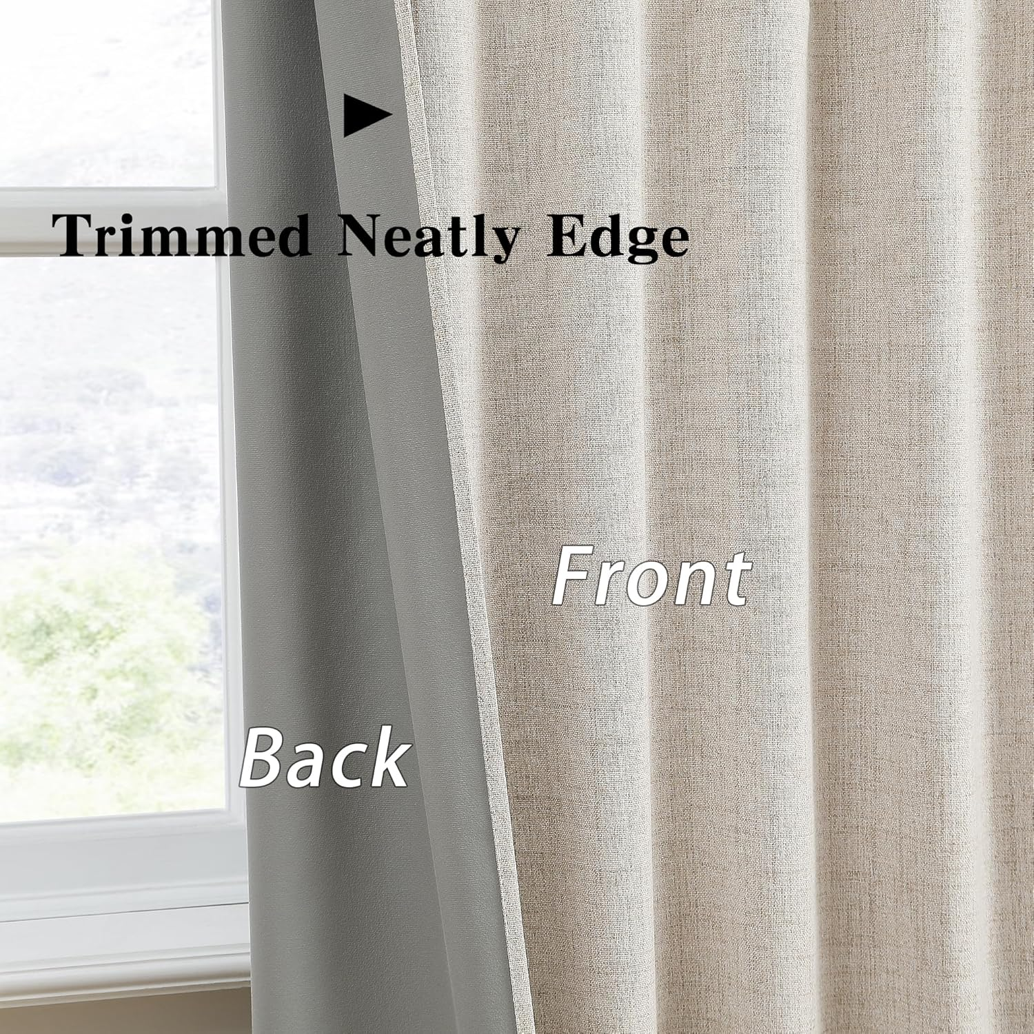 RAIN CITY 94 Inch Long Sun Blocking Curtains with Hooks Linen Blend,Custom Made Blackout Drapes for 90-96 Inch Tall Window,Pinch Pleat for Traverse Rods Floor to Ceiling Track 50 Wide 2 Pack image number 7
