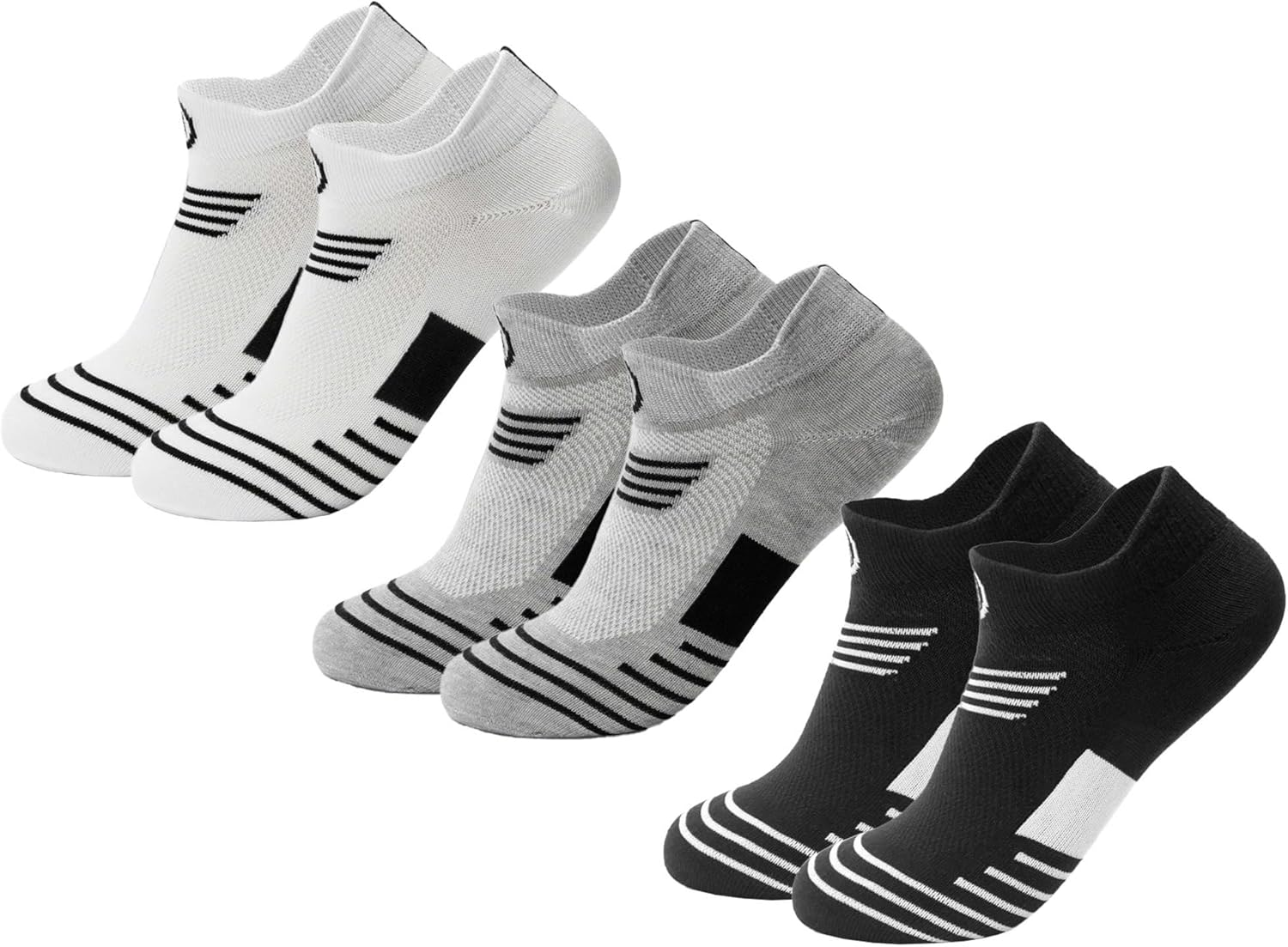 INSPOTES 6 Pair Ankle Men Socks, Women Socks Breathable Athletic Running Training Workout Sport Socks Daily Active Wear Low-Cut Socks image number 2