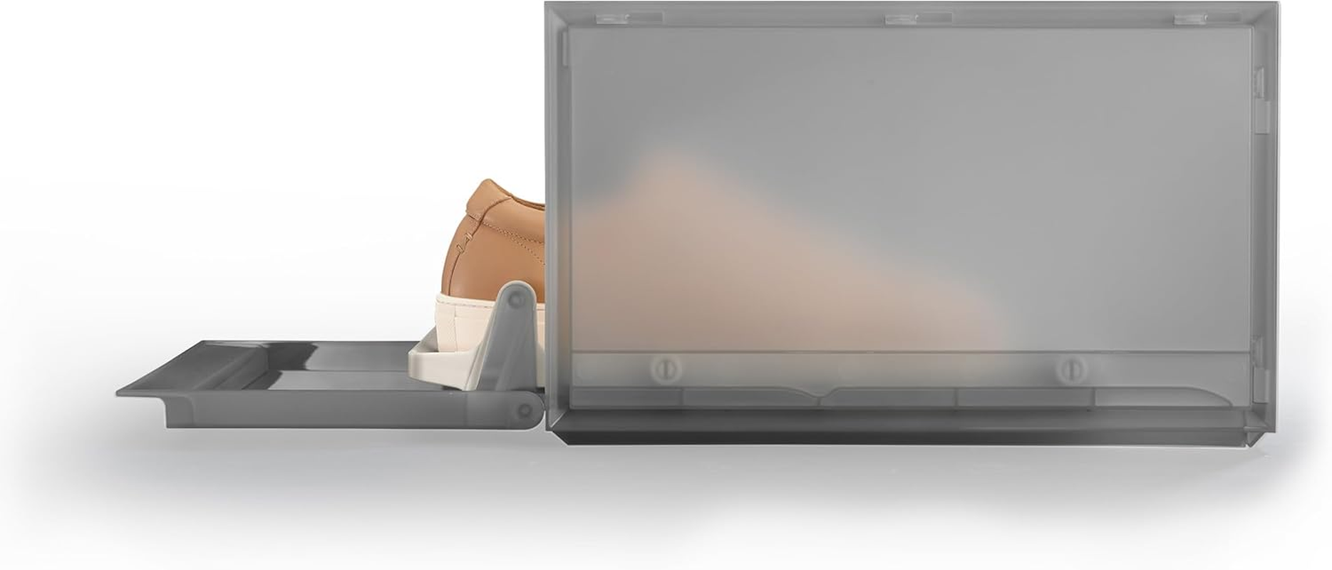 Joseph Joseph Shoecase Premium Shoe Storage Box with Slide-Out Shoe Tray, Dustproof, with Drop-Down Door, Ventilated Design for Airflow, Easy to Assemble, 2 Pack image number 2