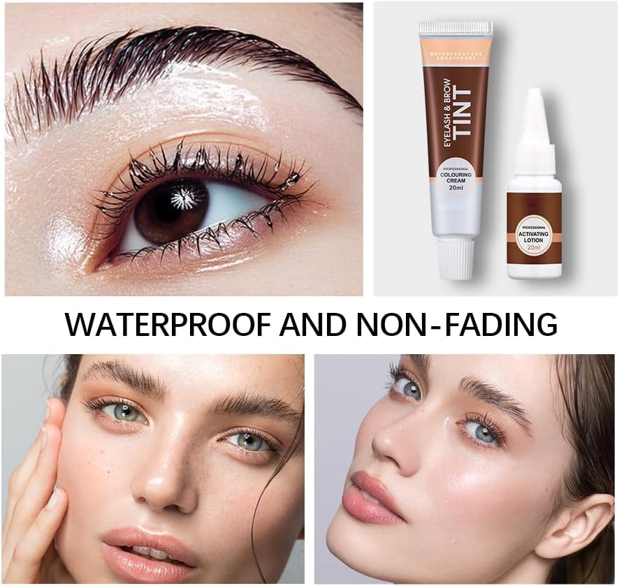 2-In-1 Eyebrow Lamination Kit Brow Lash Lift Kit and Eyebrow Tint Waterproof Semi Permanent Color with Natural Looking Lift Salon Quality Results at Home, 4-6 Week Lasting Effect (Black, #3) - Black image number 5