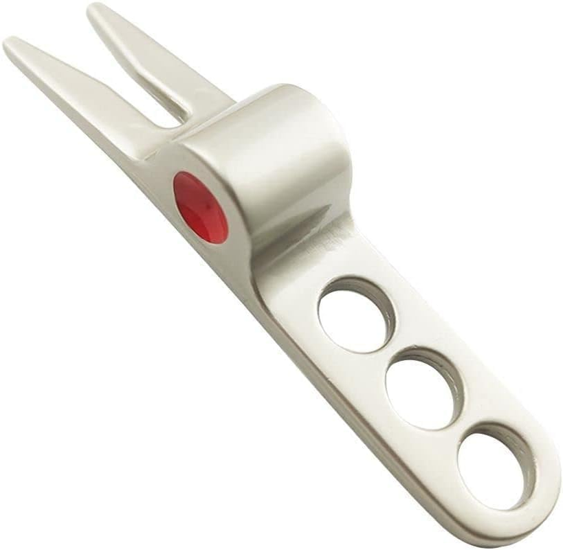 Jowxsx 2 Pcs Silver Golf Ball Fork Pivot Divot Repair Tool Compatible Divot Tools for Golf Divot Tools, On-Course Accessories image number 1