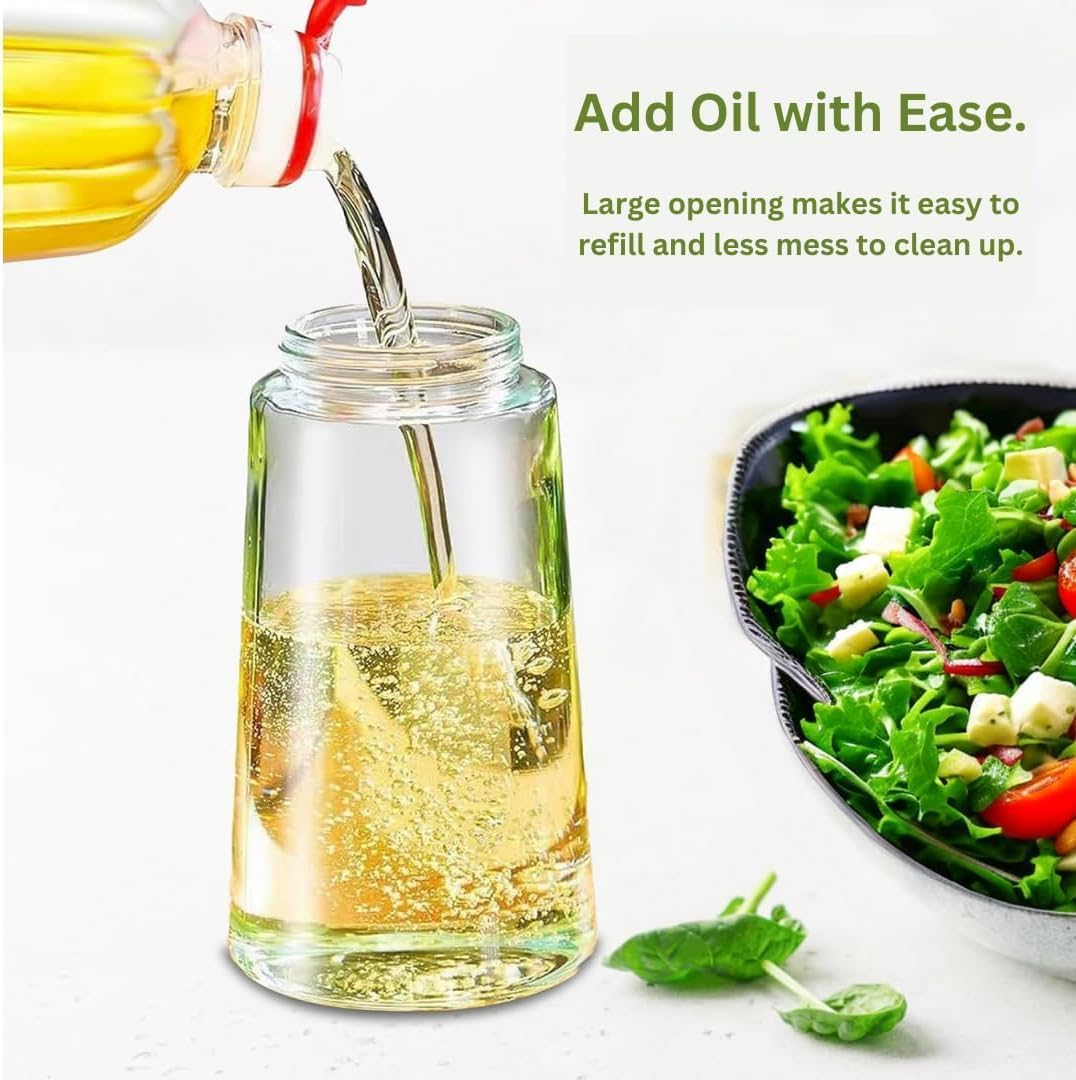 2 in 1 Oil Sprayer for Cooking, 470 Ml Glass Spray Bottle Oil/Olive Oil Sprayer Bottle for Salad, Grilling and Hot Air Fryer，Oil Sprayers，Oil Dispenser image number 1