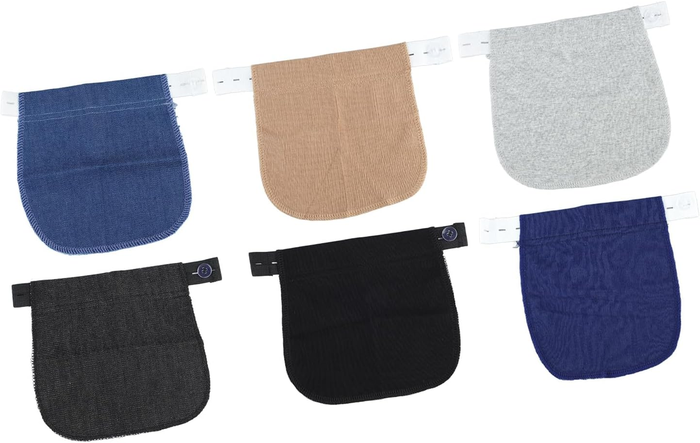Domary 6Pcs Soft Nylon Maternity Pants Extender Adjustable Belly Waistband Buttons Daily Use 6 Colors image number 4