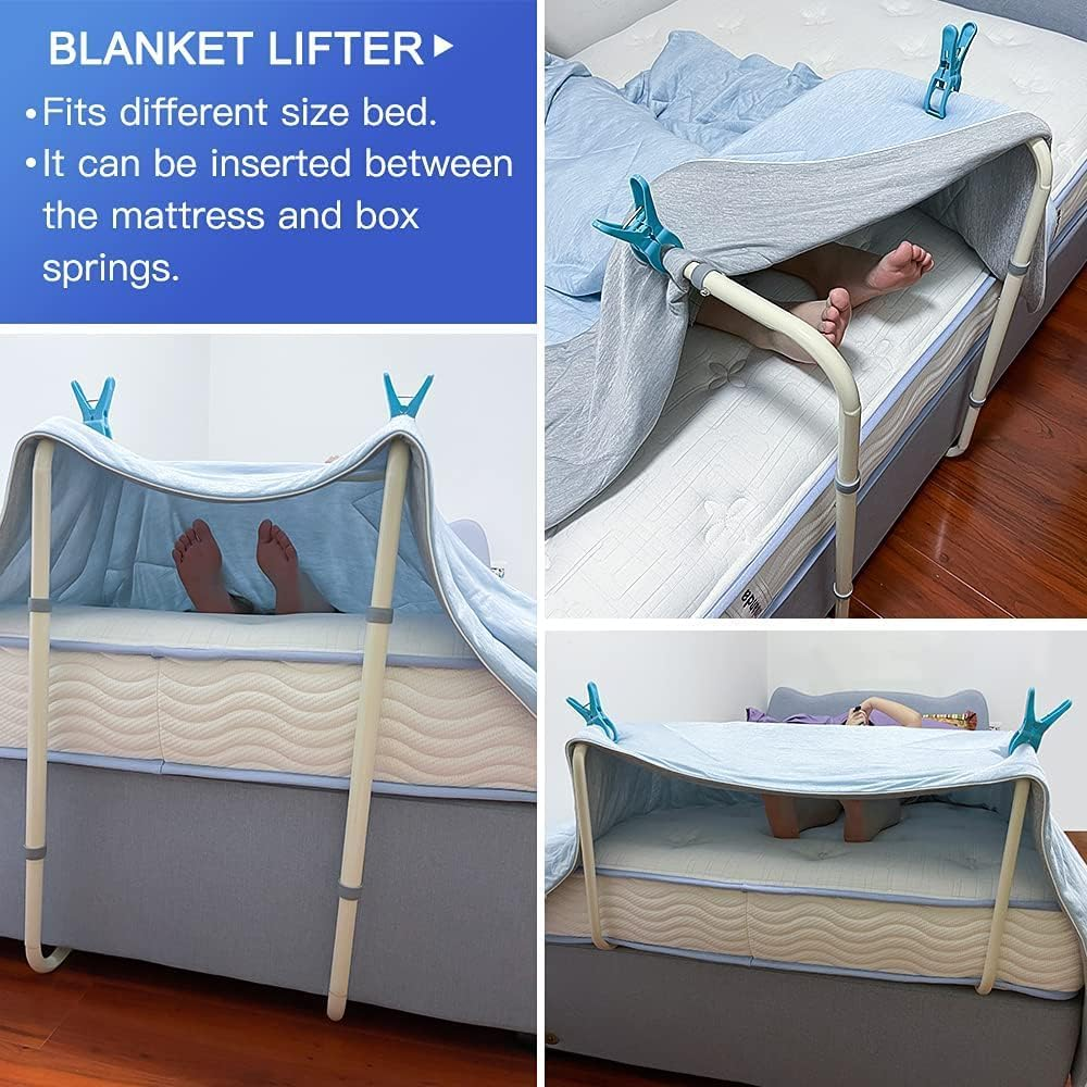NEPPT Blanket Lifter for Feet Lift Bar Sheet Riser Foot Tent Blanket Support Holder 26-34'' Adjustable Bed Cradle Assistance Device Hospital Bed Rail Accessories Leg Knee Ankle Post Surgery Recovery image number 5