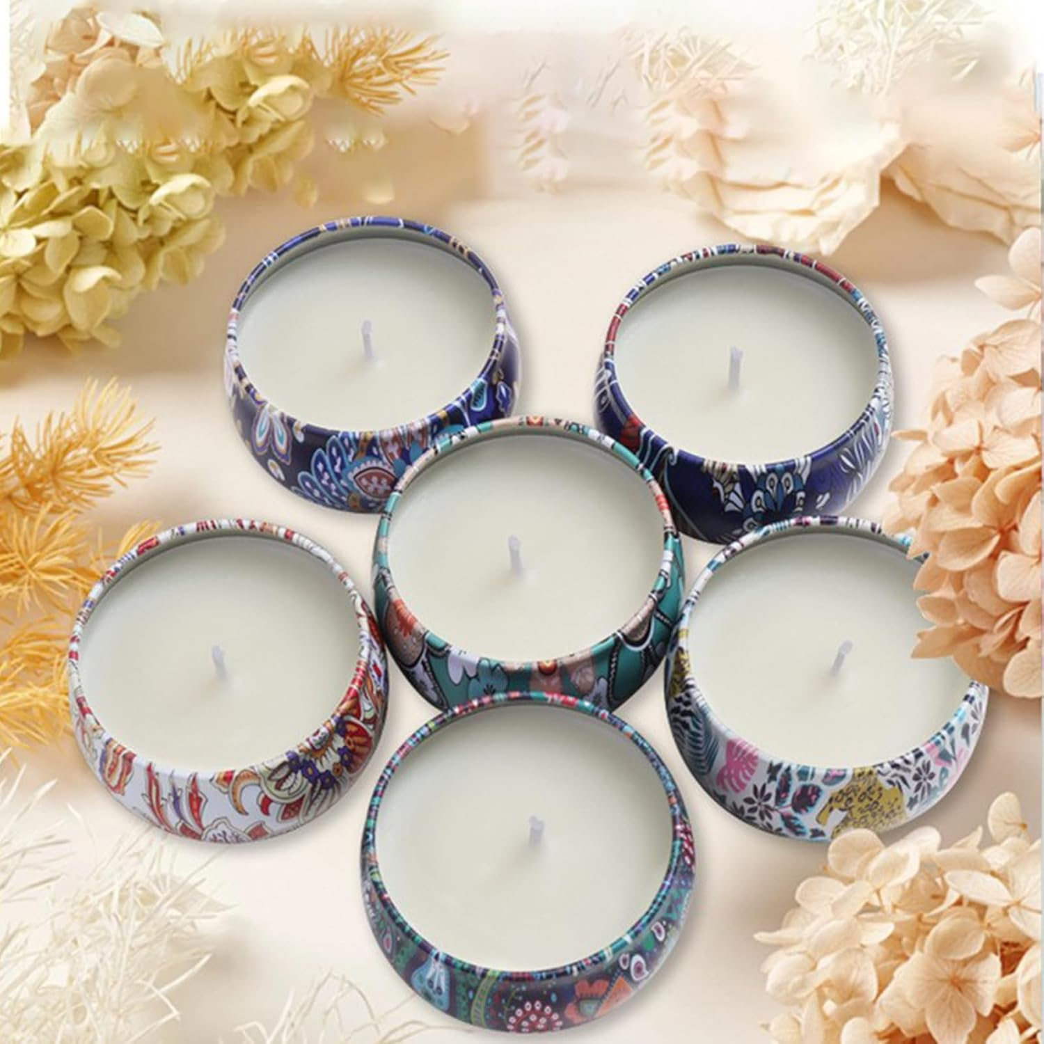 EZKOXAH Scented Candles Gift Box Set 85G X 6, Pure Natural Soy Wax, Portable Travel Tin Jar Aromatherapy for Her Christmas, Valentine'S, Mother'S Day, Mom Birthday, Women (Pack of 6) image number 5