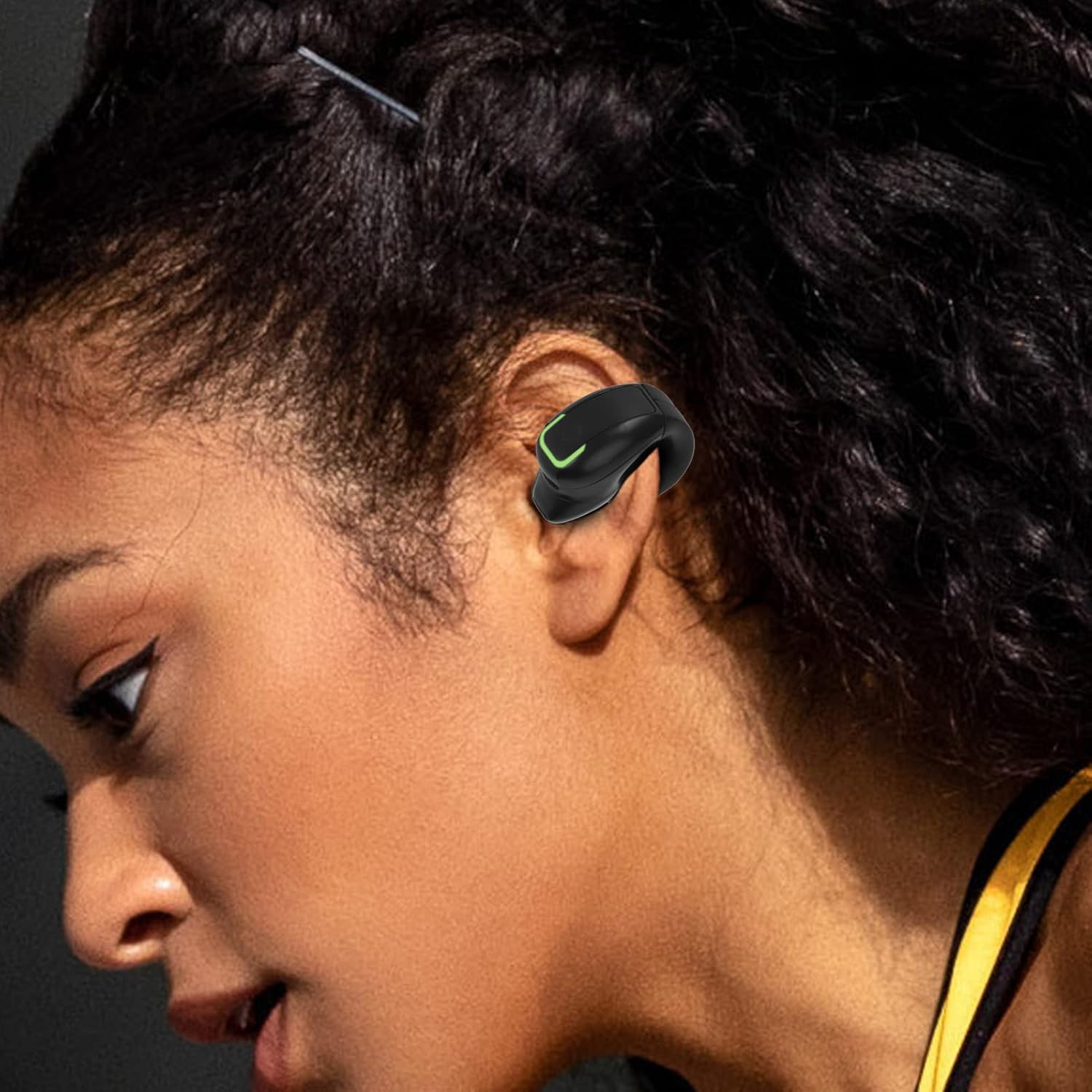 Eosnow Leakproof Wireless Earbud, Ergonomical Design, IPX4 5.3 Single Earpiece with Hifi Stereo Surround Sound, One Control, 13MM Film Loudspeaker (Black) - White image number 3