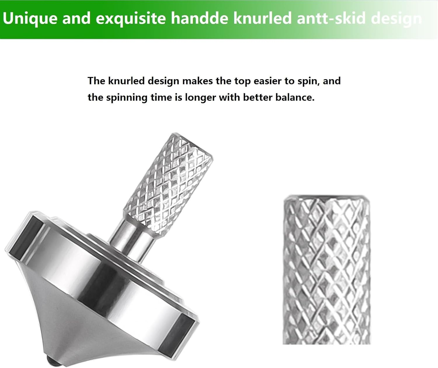 Stainless Steel Spinning Top,Precision Adult Kids Mini Desktop Gyroscope,Kill Time Reduce Stress Toys,Perfect Balance,Bottom Inlaid Super Hard Durable Silicon Nitride (Silver Style 3) image number 3