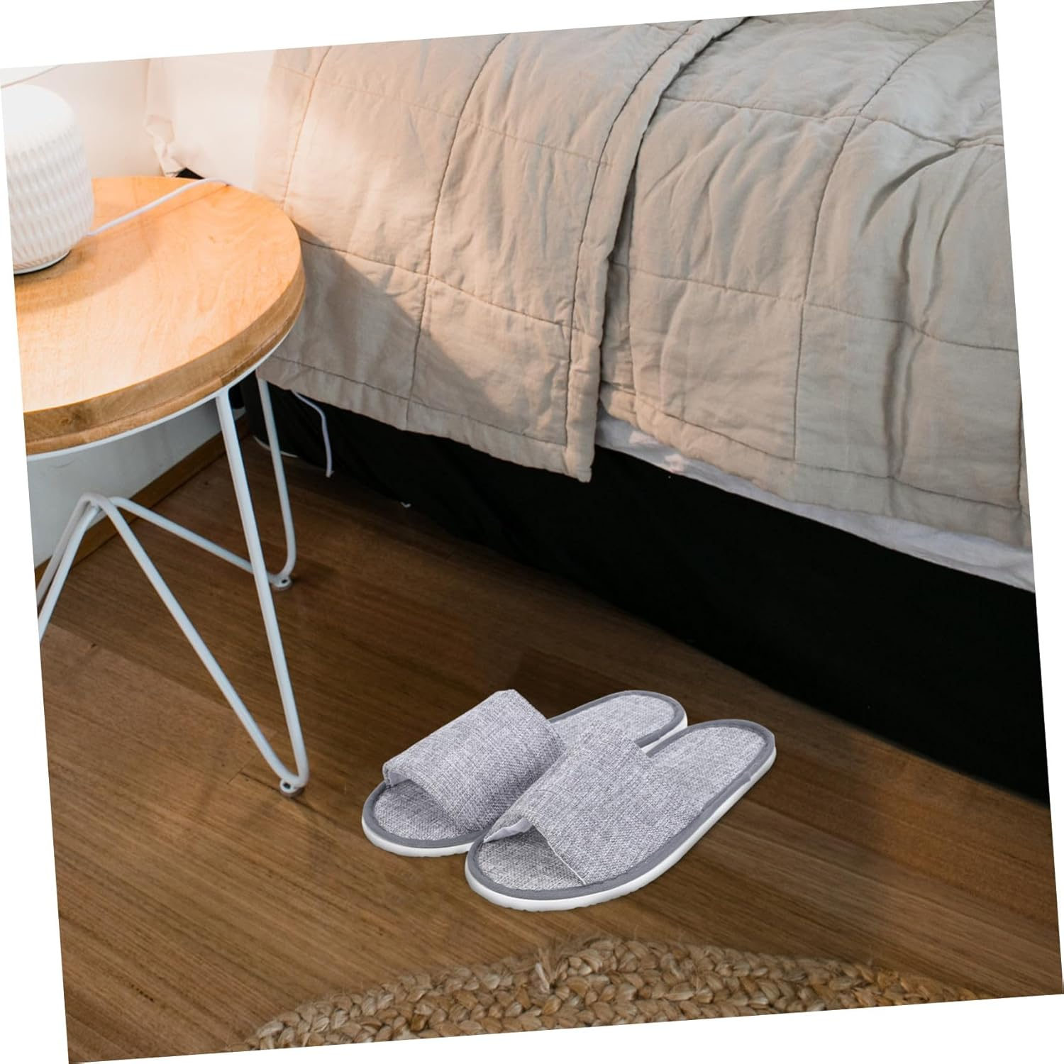 HEATSHAKING 6 Pairs Anti-Skid Sole Disposable Open Slippers for Travel Hotel Home Use Non-Slip One-Off Footwear for Wet Floors and Guest Comfort image number 6