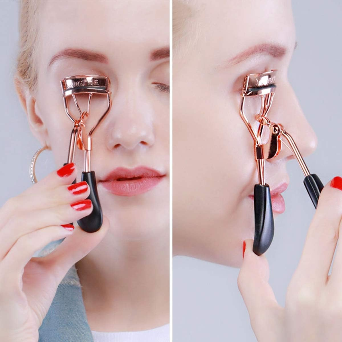 Curler Refills Eyelash Curler Refill Pads Silicone Rubber Curler Replacement Refills Pads for Universal Eyelash Curler with a Clear Storage Box, Black, 12 Pcs