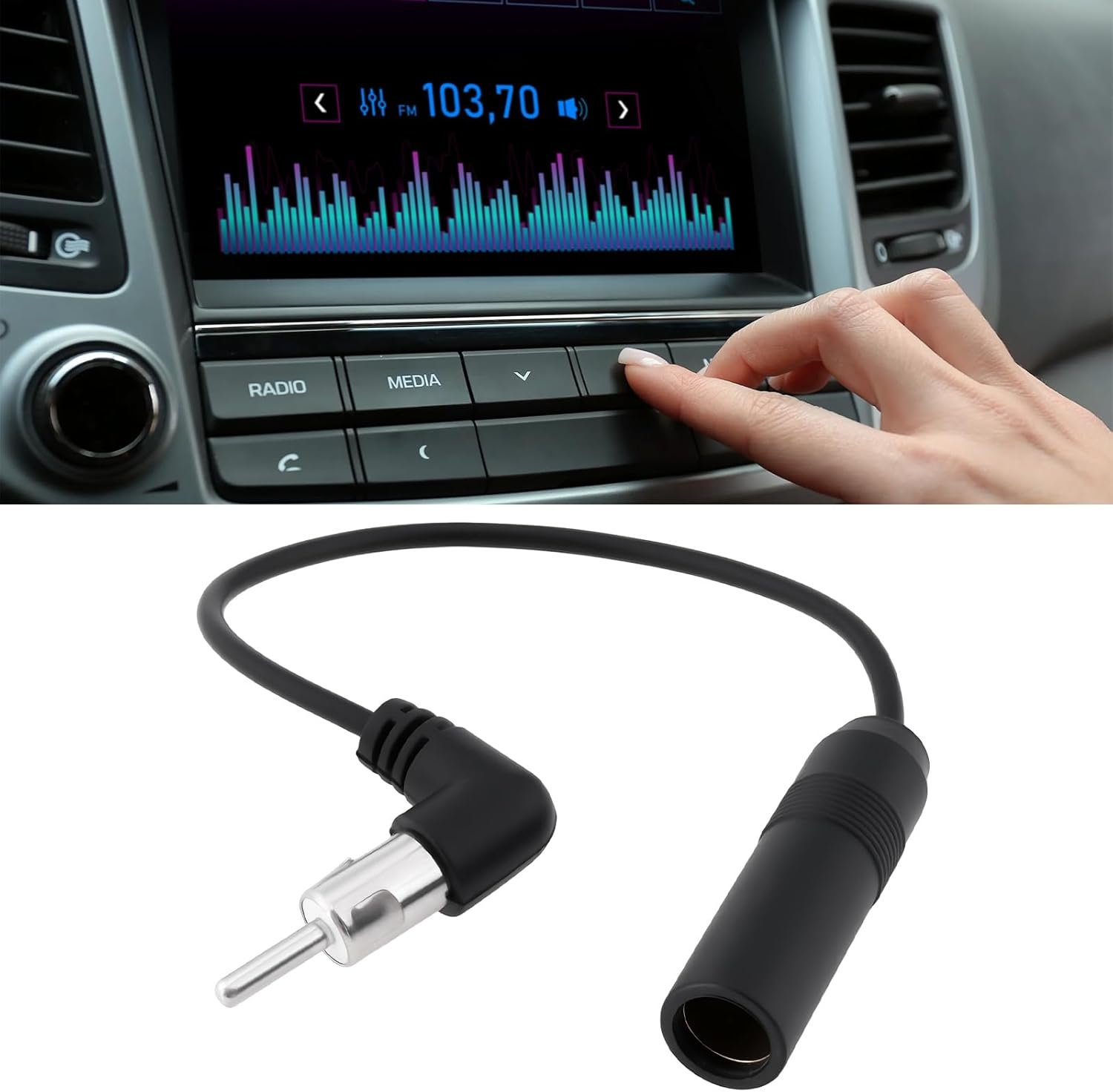 OTOTEC 2Pcs Car Stereo Audio Extension Adapter FM Radio Antenna for FM Stereo Broadcasting 20Cm image number 3