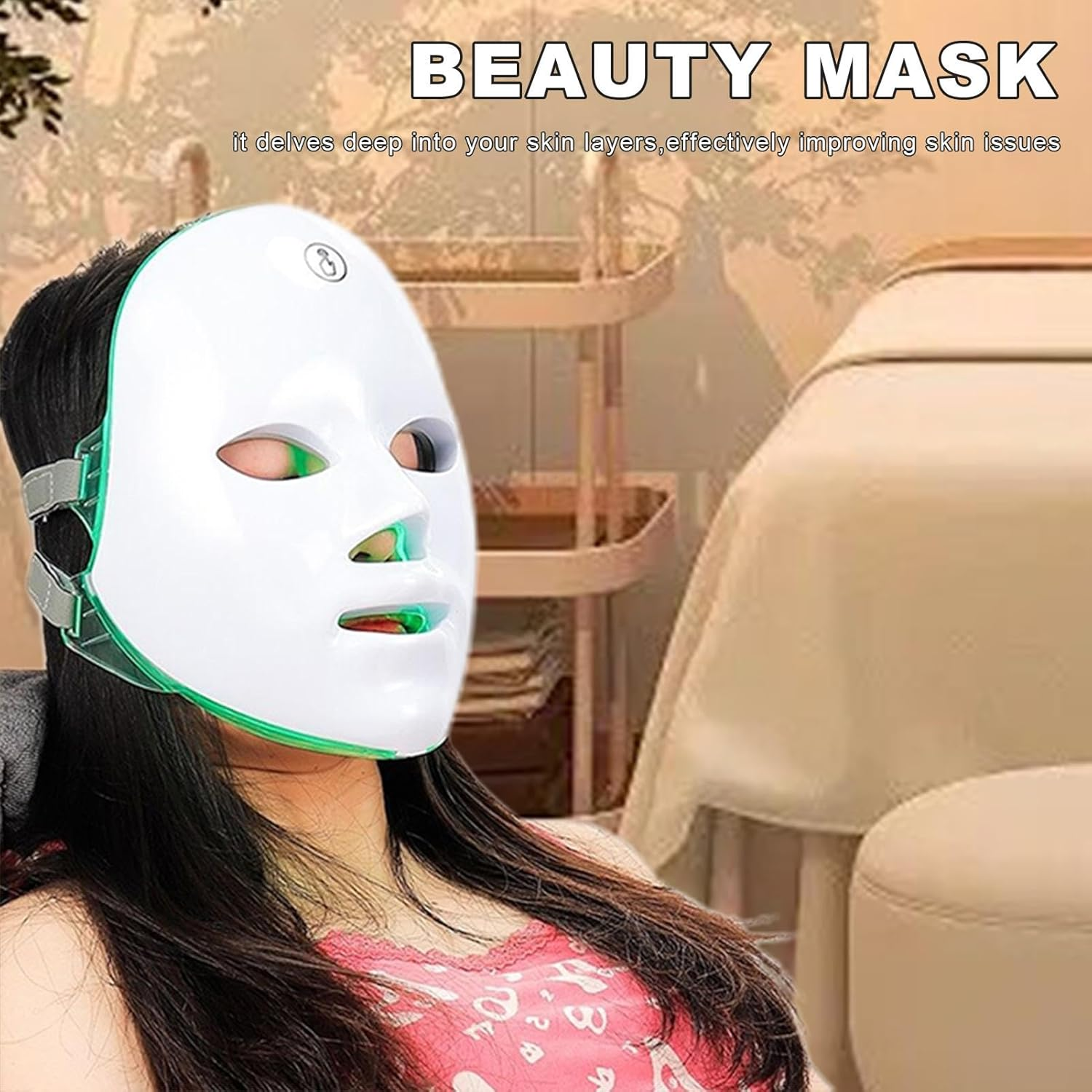 LED Style Cover | Light Beauty Mask 7-In-1 Wireless Facial Technology, Red & Hydration & Rejuvenation, Rechargeable & Portable image number 3