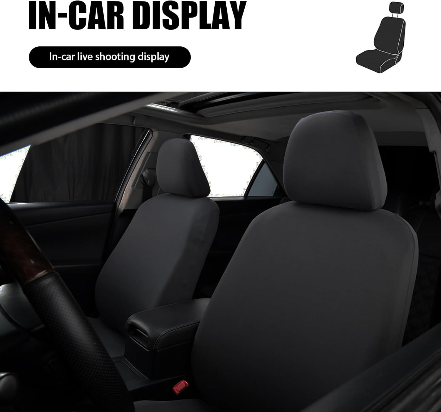 Sinytuto 4 PCS Car Headrest Protectors Replacements, Soft Foldable Breathable Durable Vehicle Seat Pillow Covers, Universal Fully Surrounded Automotive Pillow Accessories for Truck SUV Car (Black) image number 1