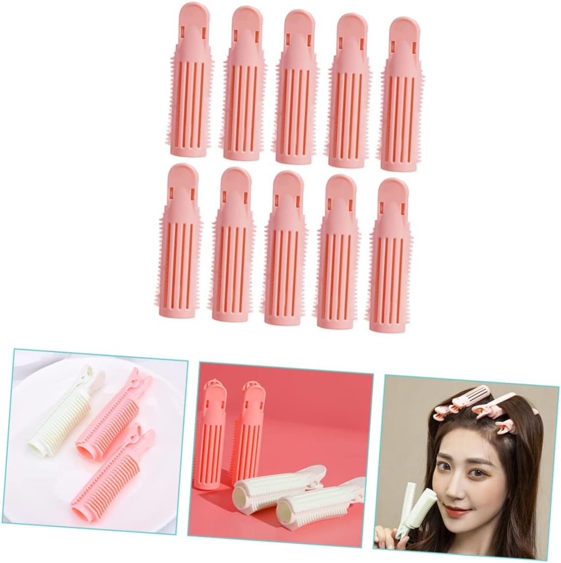 10Pcs Hair Volume Clip for Short Hair Fluffy Root Clip Curling and Styling Tool for Bangs Pink - Light Green image number 3