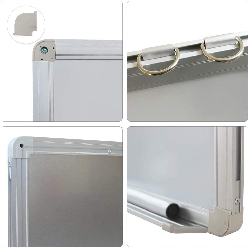 HAND in HAND Magnetic Whiteboard, Dry Erase Board, Silver Aluminum Frame, Including 1 X Dry-Erase, 2 X Magnets and 1 X Dry-Erase Board Markers, for School, Home, Office (905 X 600 MM) - White image number 6