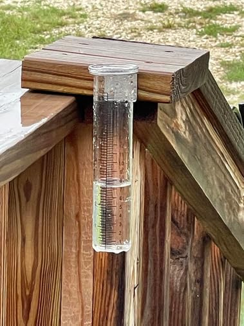 7" Capacity Rain Gauge with Stainless Steel Mounting Rack Holder, Post Mount Rain Gauge or Yard Garden Outdoor Home (Style A) image number 4