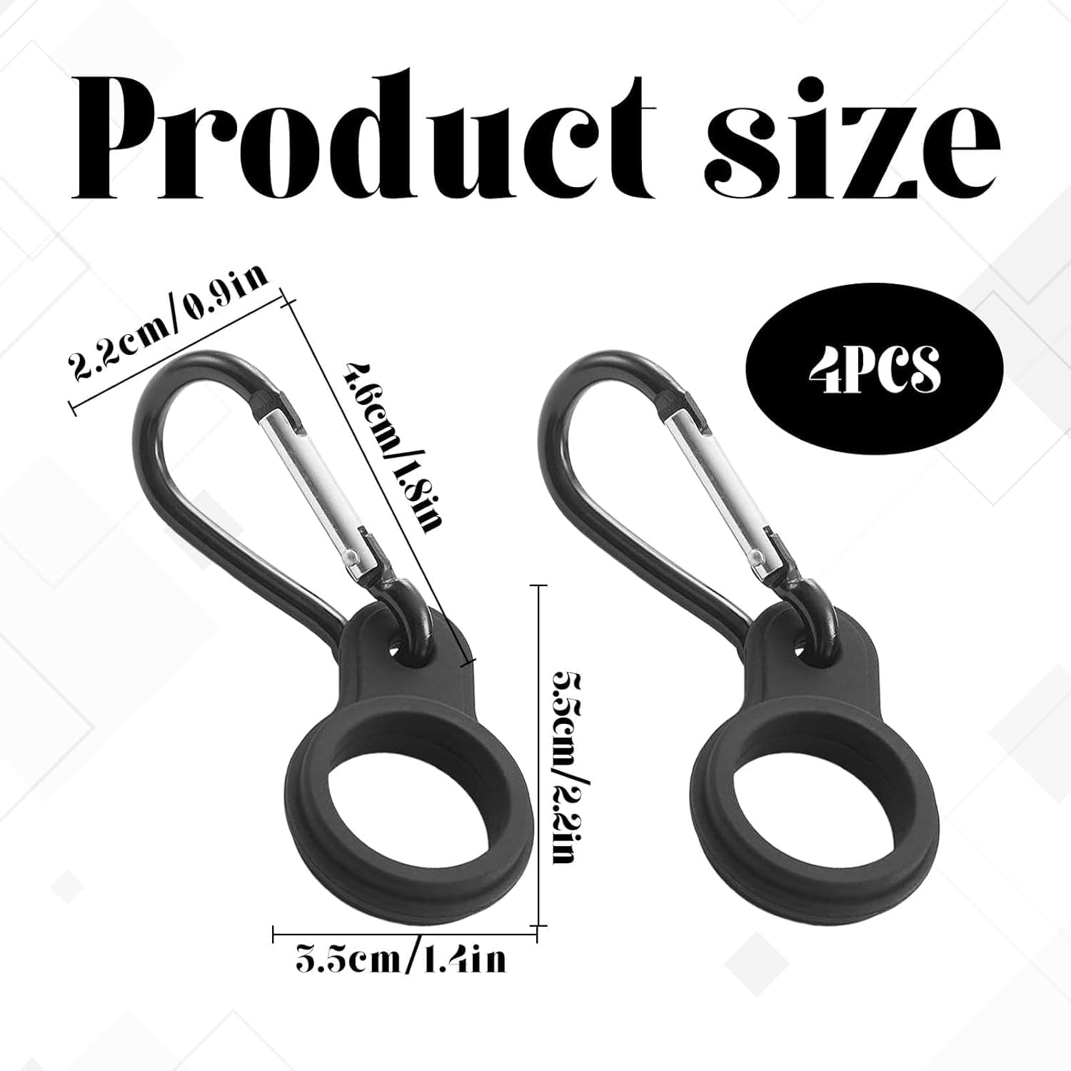 Fokmuaex 5-Pack Silicone Water Bottle Clip Holder | Durable Carabiner Carrying Clips for Sports Bottles, Travel Hiking Camping Accessories image number 2