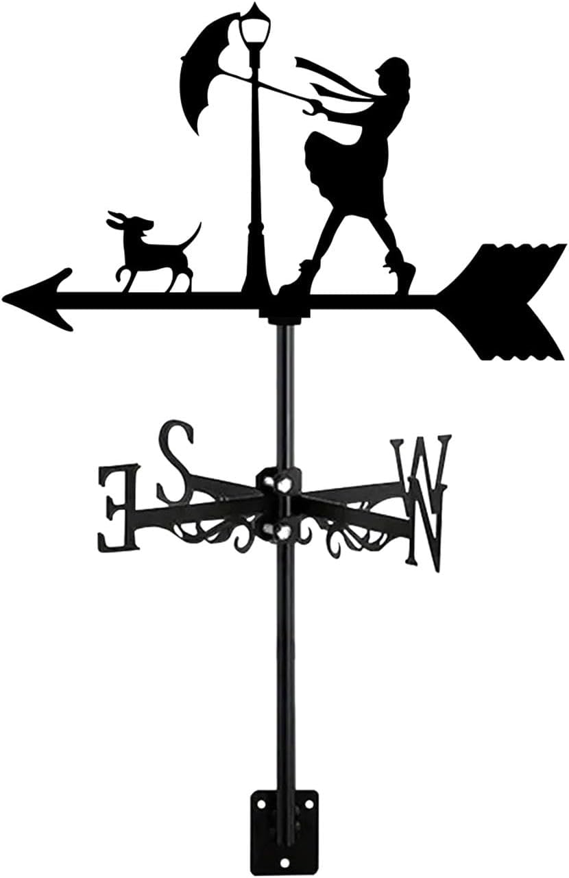 Generic Metal Weathervane Retro Decorative Wind Vane for Garden Decor Yard Outside image number 3