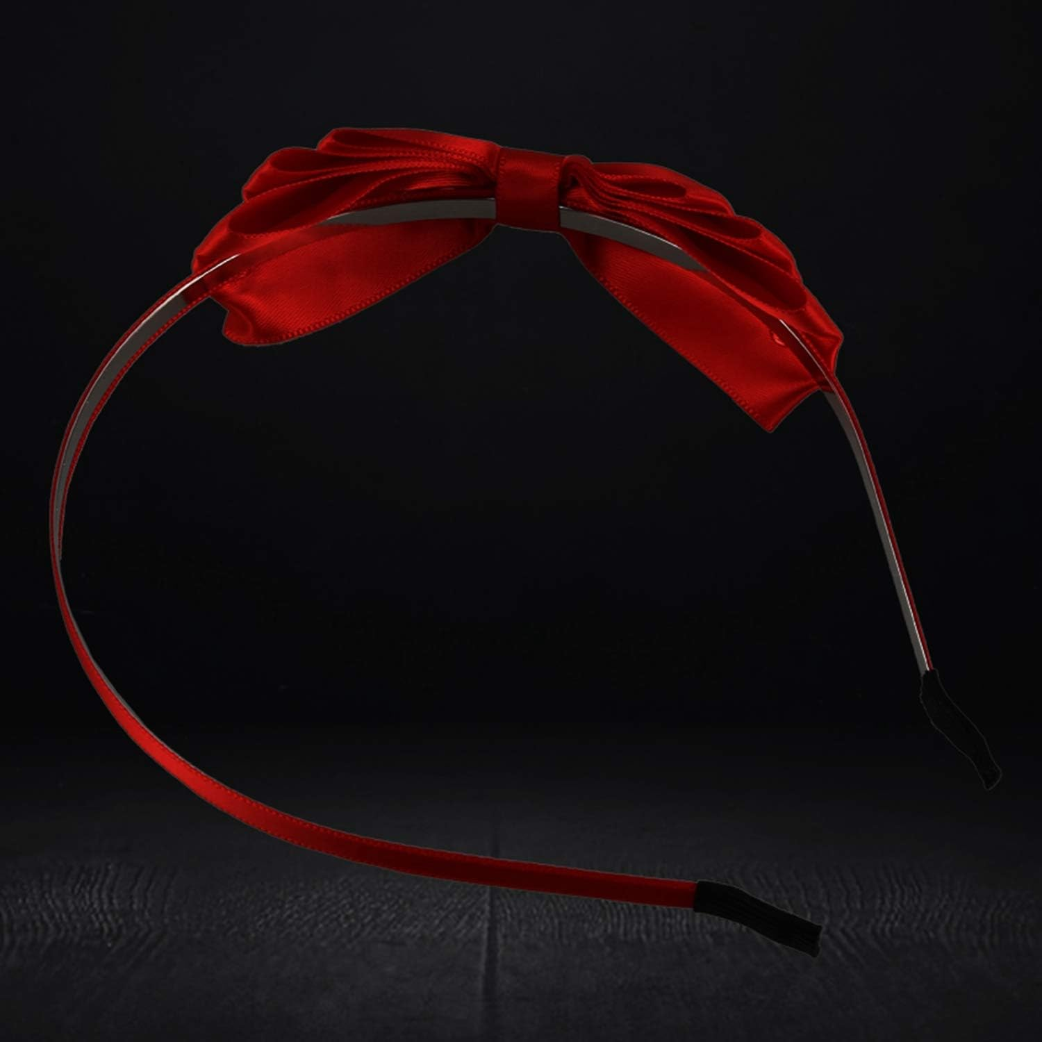 Spacesea Bow Hair Band Soft Elastic Bow Headband Hair Accessories for Children Adults Red image number 5