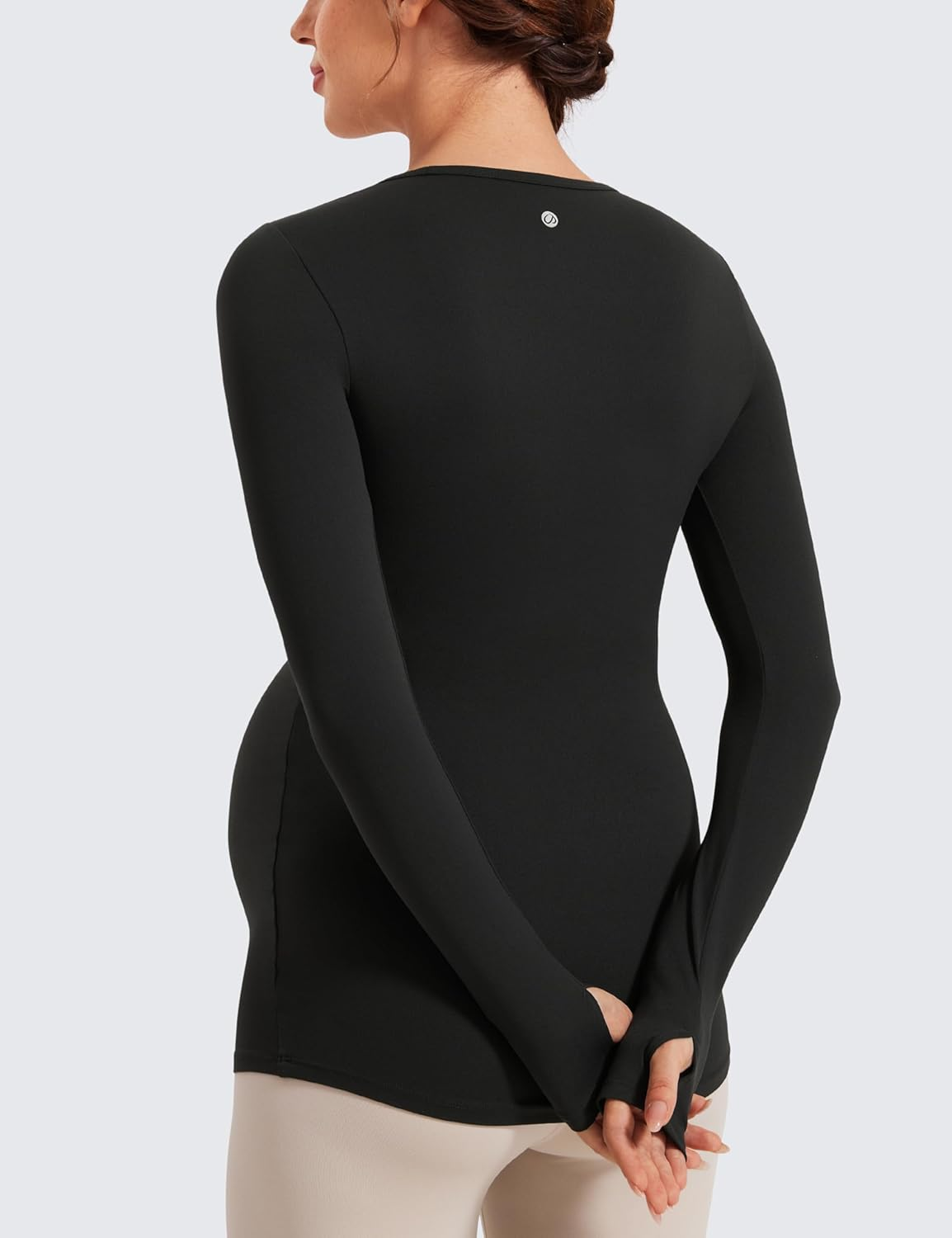 CRZ YOGA Womens Butterluxe Long Sleeve Maternity Tops Crewneck Pregnancy Basic Shirts Soft Athletic Yoga Casual Tee Shirt image number 6