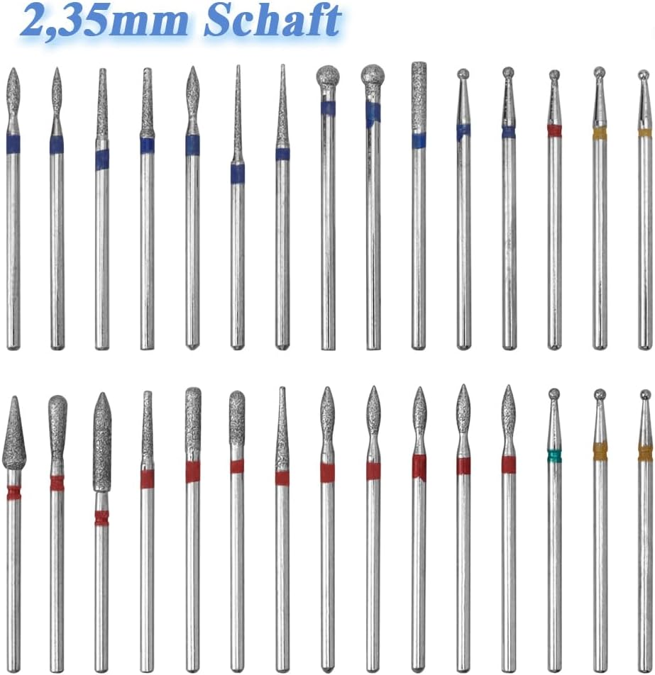Mesee 30 Piece Nail Drill Bits, Diamond Nail Drill Set, Cuticle Drill Tools, Professional Nail Cutter Attachments, for Nail File, Manicure, Pedicure, Nail Care image number 6