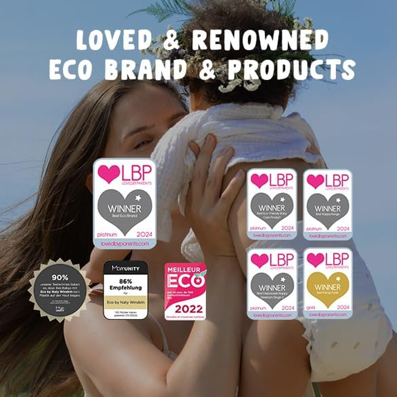 Eco by Naty Eco-Friendly Baby Nappies - 100% Plant-Based Materials on Skin, Soft, for Sensitive Skin & Super Absorbent (Size 4, 88 Count) image number 6