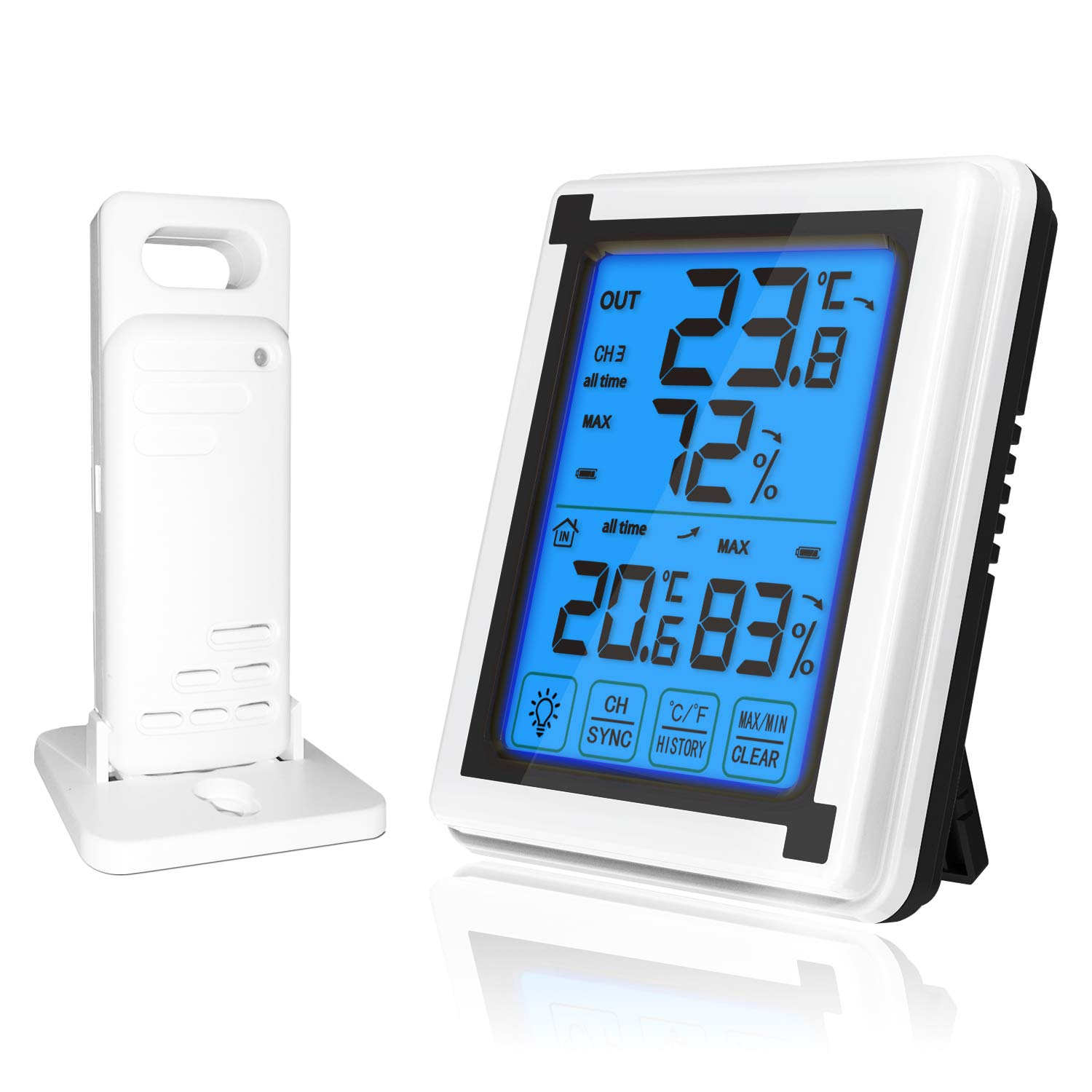 Indoor Digital Hygrometer with Touchscreen Backlight Temperature Humidity Gauge Meter for Home Office Greenhouse image number 1