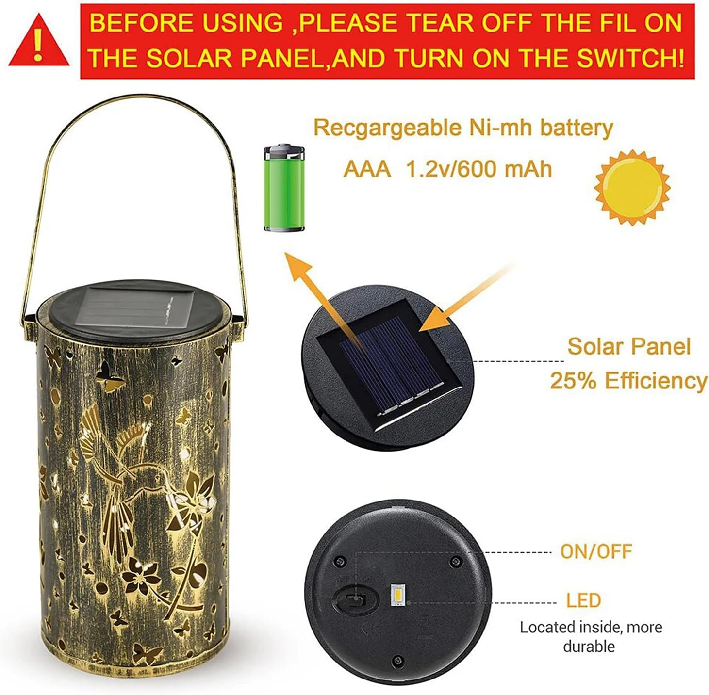 Diealles Shine Pack of 4 LED Warm White Light Solar Lid for Glasses, Waterproof Solar Lights Replacement Parts 8 Cm Solar Lamps Replacement for Solar Lamps Lantern Lid Garden image number 6