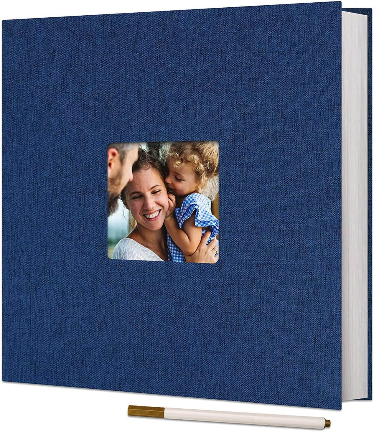 Large Photo Album Self Adhesive for 3X5, 4X6, 5X7, 6X8, 8X10 Pictures Magnetic Scrapbook Album DIY 40 Blank Pages with a Metallic Pen, Blue - 60 In Red image number 6