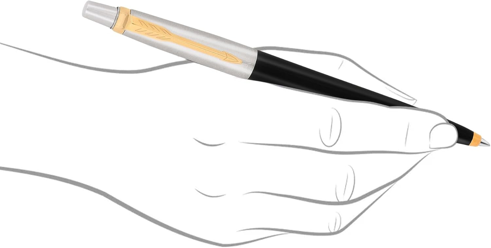 Parker Jotter 9000023185 Standard Ball Pen Gold Trim (Black)