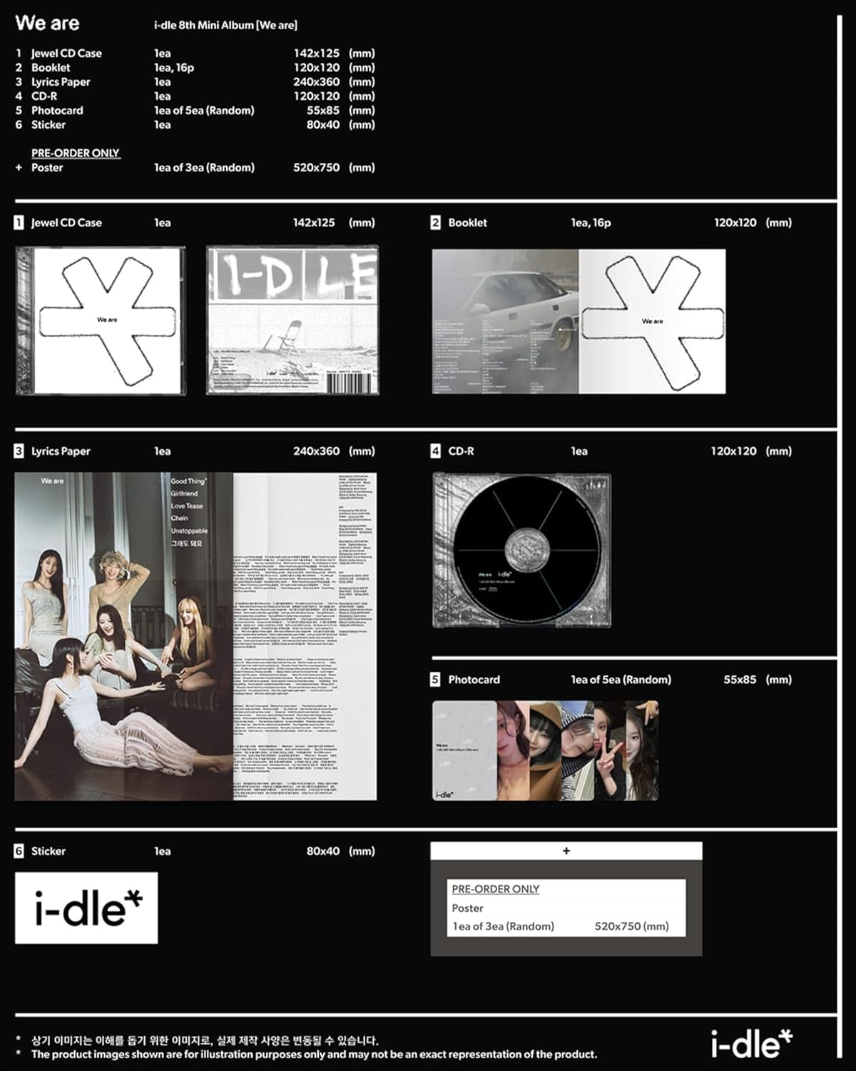 I-Dle We Are 8Th Mini Album with Tracking Sealed IDLE (2 Version Set(1 Standard+1 Jewel)) image number 4
