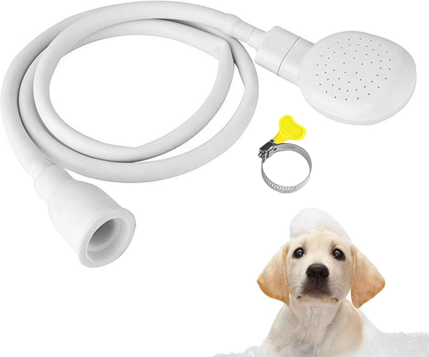 Belt Clip Badge Holder,Portable Rubber Hose Nozzle, Pet Shower Head Single Tap Shower Spray Hose, Shampoo Sprayer Quick Contact Nozzle Handheld Showerhead, Handheld Showerhead image number 1