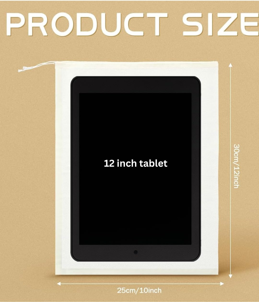 Cotton 10 Pieces Drawstring Muslin Bags (10X12 Inch) image number 5