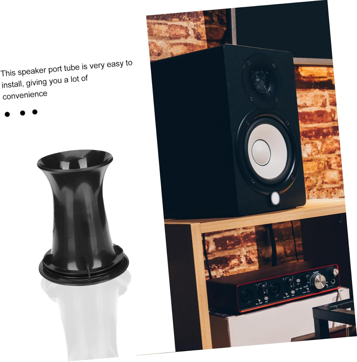 ELAYARD 8Pcs Speaker Cabinet Port Tubes Black Polished Air Ports Speaker Voice Outlets Accessories for Improved Sound Quality and Low Distortion image number 4