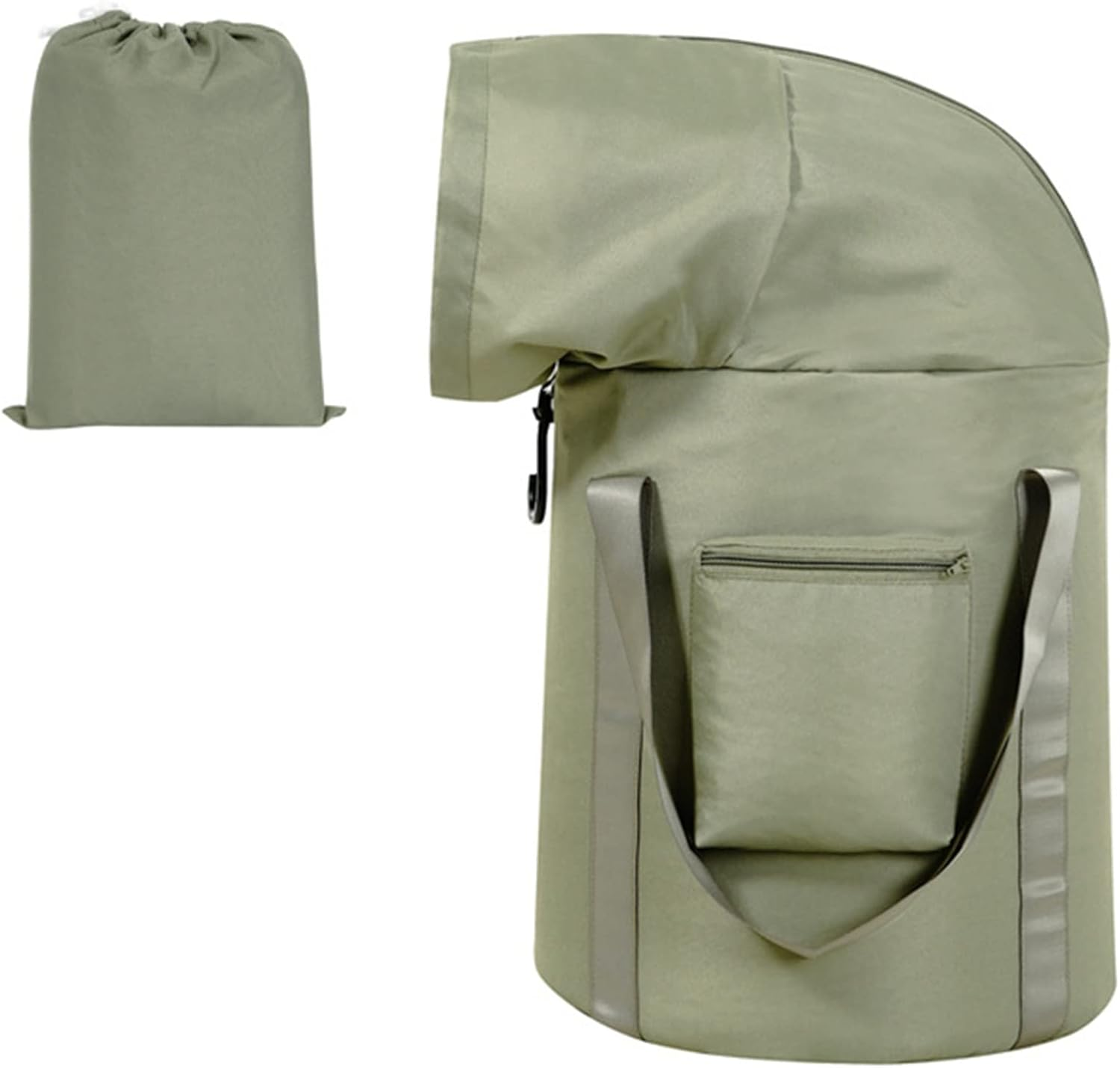 Collapsible Foot Basin with Handles, Zipper Portable Foot Soak Tub, Large Capacity Home Pedicure Foot Spa Bucket for Travel, Camping Washing (Color : Beige, Size : 72X32Cm)