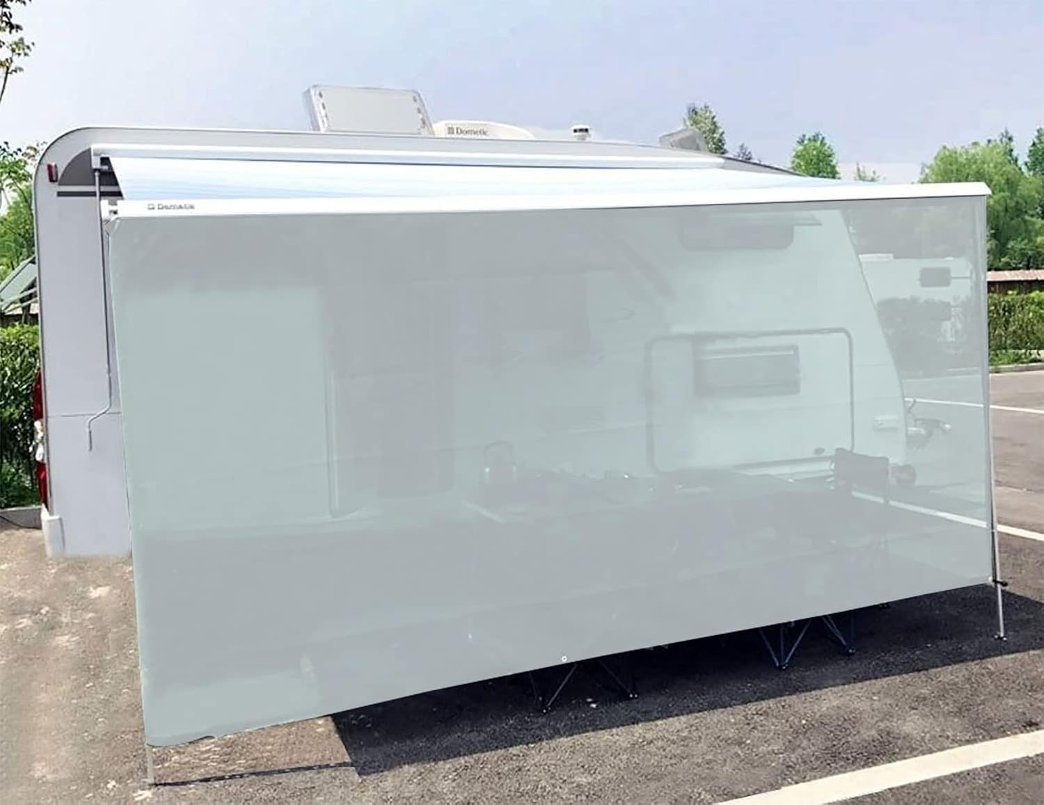 Tentproinc RV Awning Sun Shade 8'X15'3'' Black Mesh Screen Sunshade UV Blocker Complete Kits