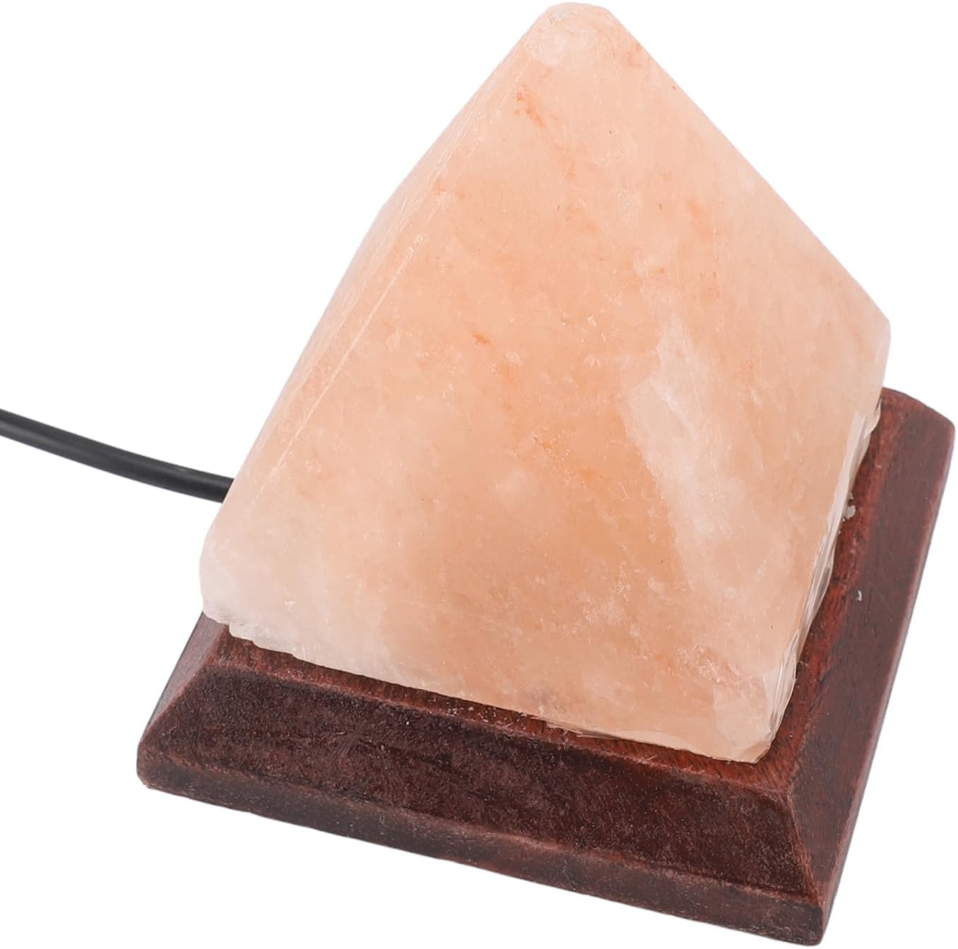 Jiawu USB Himalayan Mini Tear Drop Salt Lamp, 7 Color Changing LED Bulb, Hand Crafted Crystal Rock Salt Night Light for Home Decor, Desk, and Gift, Premium Quality Wood Base and USB Cable image number 4