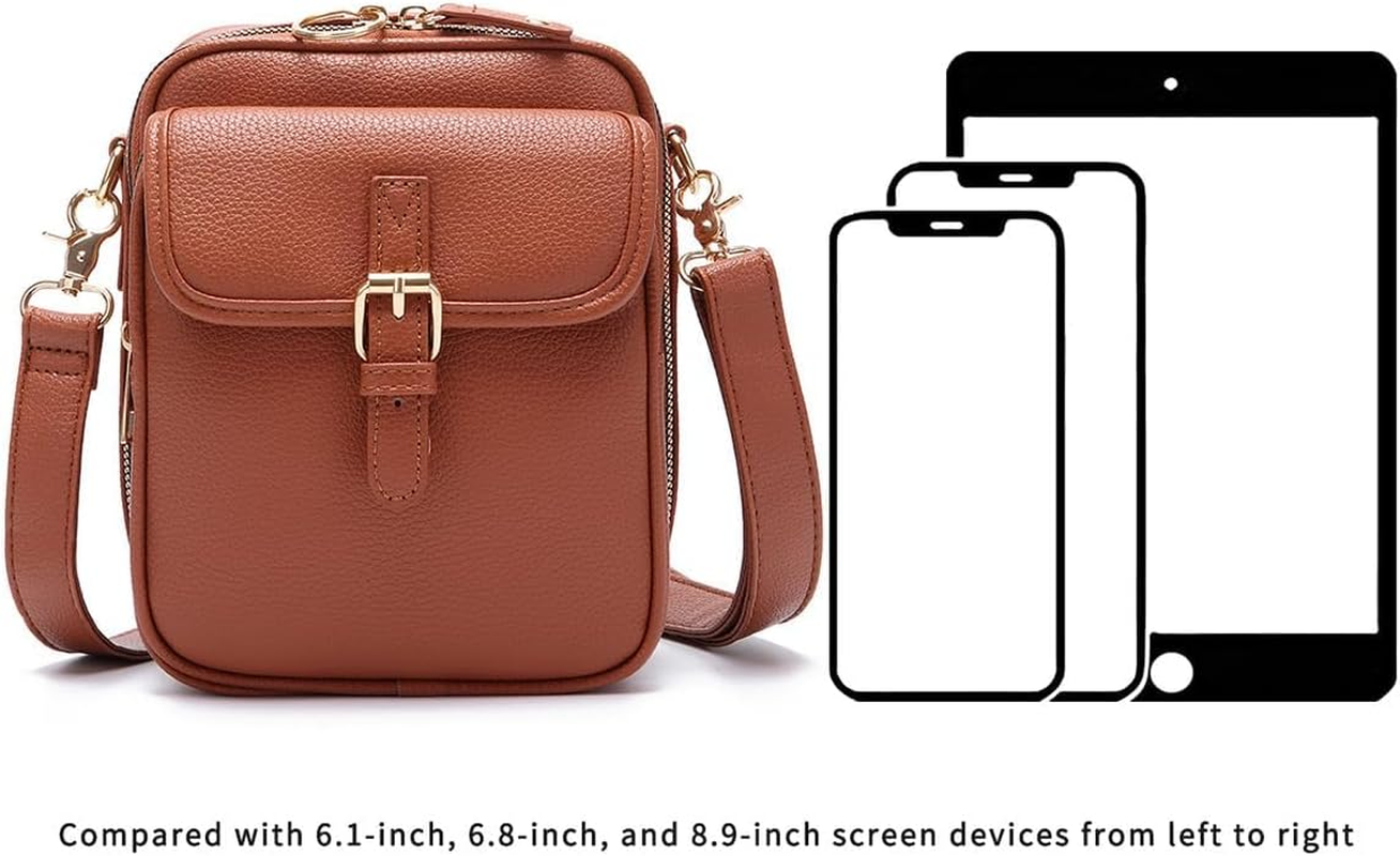 Collaboraten1 Crossbody Leather Bag, Forcipower Crossbody Bag for Women, Vintage Cross Body Shoulder Purse, Anti-Theft