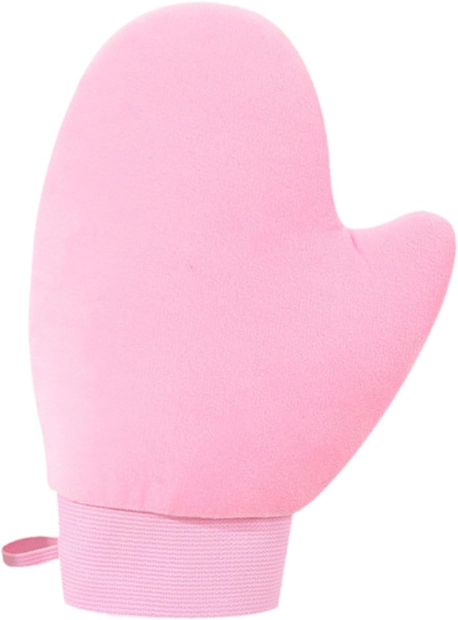 Oshhni Self Tanning Mitt, Sunless Tanning Glove, Elastic Cuff, Soft, Reusable, Self Mitt, Pink - Brown image number 4