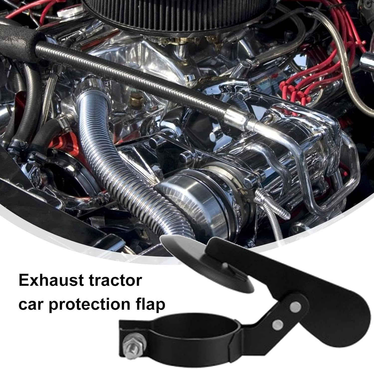 Tractor Exhaust Weather Flap, Carbon Steel Waterproof Muffler Cover, Black Wear Resistant Rain Cap, User Friendly Panel to Prevent Moisture and Debris, Ideal for Tractors, Trucks