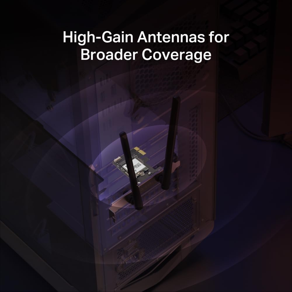 Mercusys AX1800 Wi-Fi 6 Bluetooth 5.4 Pcie Adapter, Dual Band, Faster Speed & Broader Coverage, WPA3 Security, Two High-Performance Antennas, Backward Compatibility, Windows 10, 11 Compatible (MA70XE) image number 5