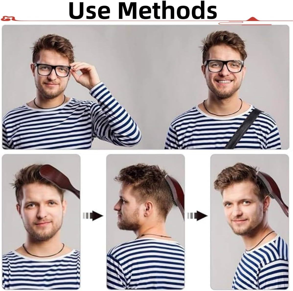 Gewaha Bristle Hair Brush, Stiff Bristle Hair Brush, Professional Massage Comb, for Beard Styling, Male and Female Hair Brush image number 1